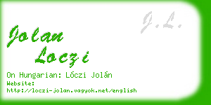 jolan loczi business card